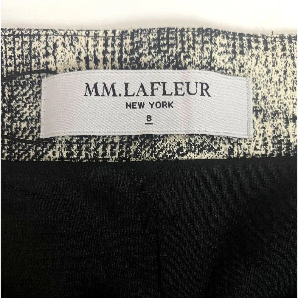 MM LaFleur New York Noho Crackle Pencil Skirt Size 8 Lined Black White NWT